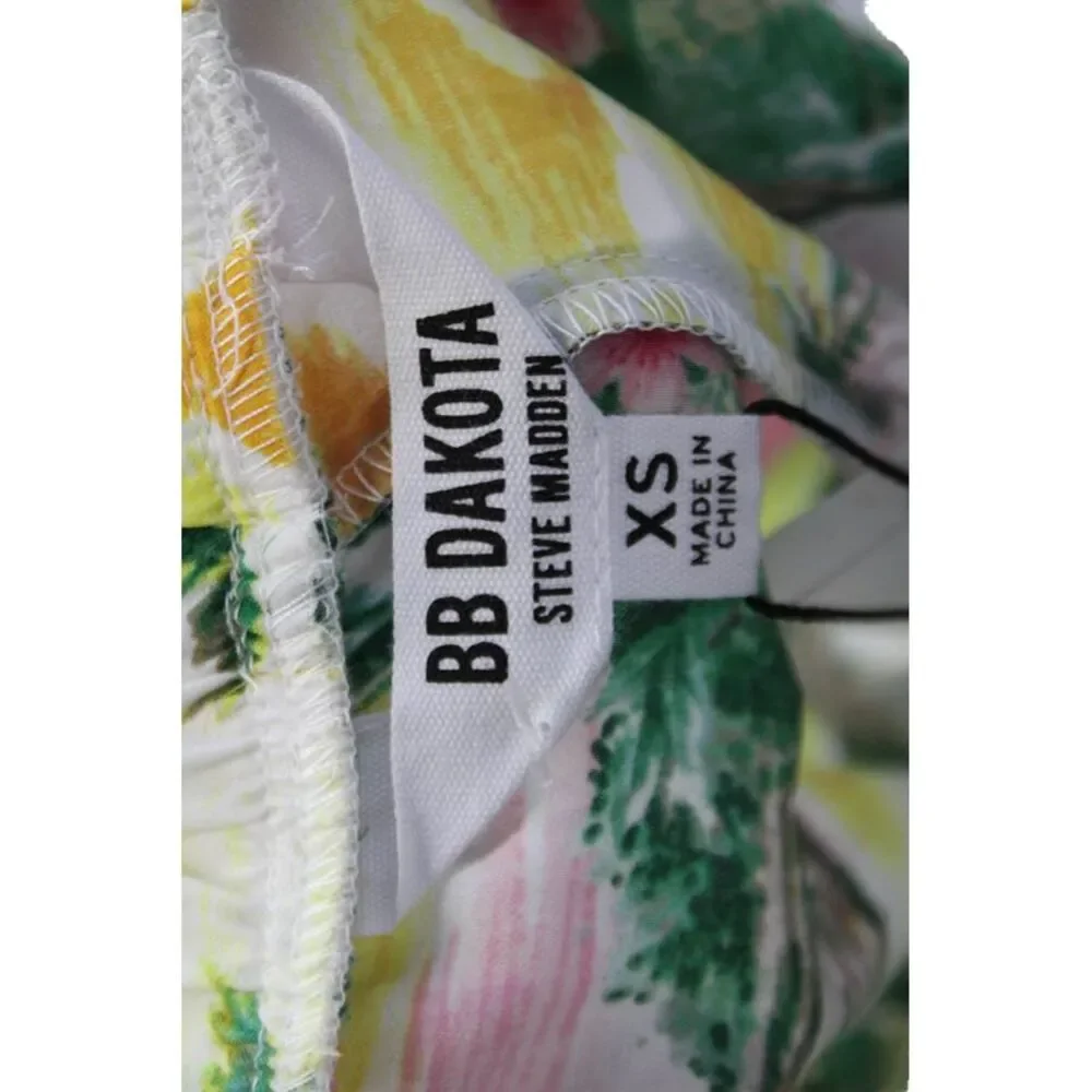 BB Dakota Womens Textured Elastic Waistband Floral Shorts White Size XS